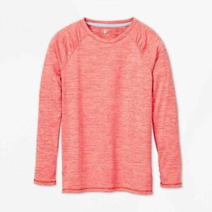 Girls' Quick Dry UPF 50+ Long Sleeve Swim T-Shirt - Bright Red - M 7/8, XL 14/16